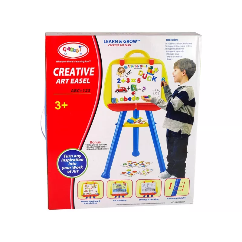 LEAN TOYS Stovimas magnetinis rašymo lentos magnetas 1200x900mm Dvipusis 360° besisukantis