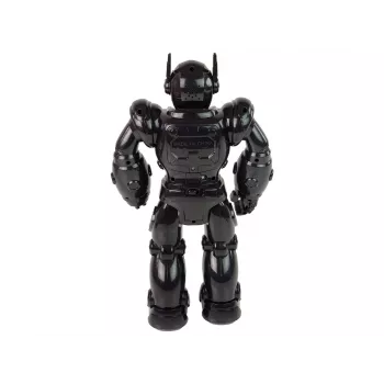 LEAN TOYS Interaktyvus robotas vaikšto, garsas, šviesos, juodas