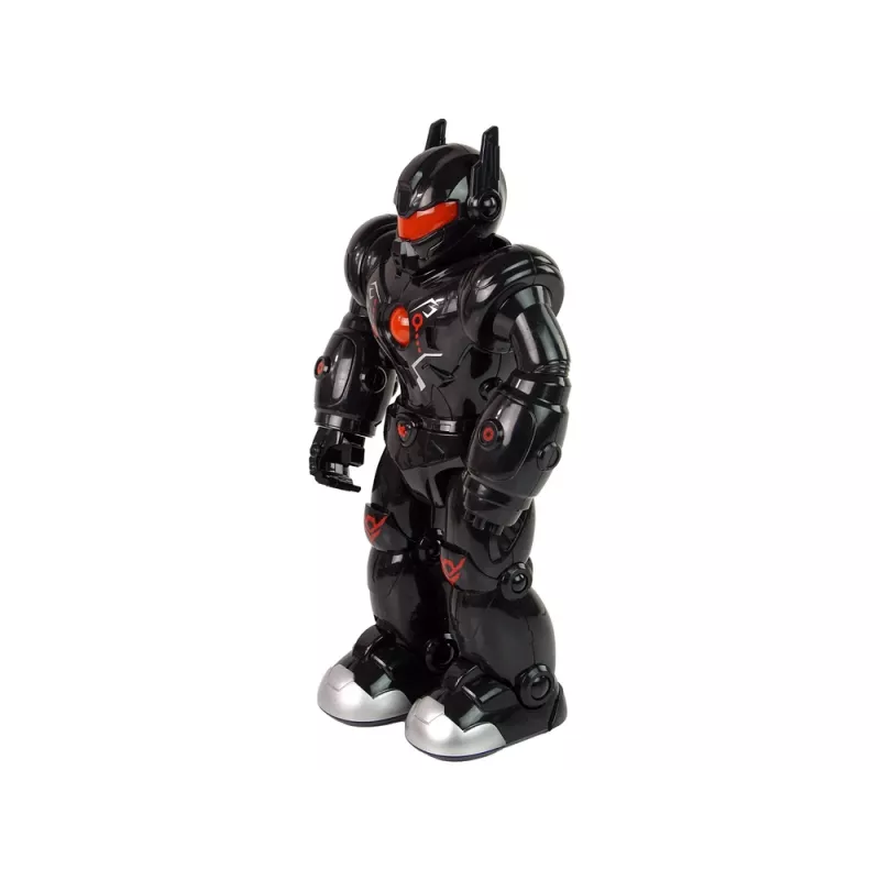 LEAN TOYS Interaktyvus robotas vaikšto, garsas, šviesos, juodas