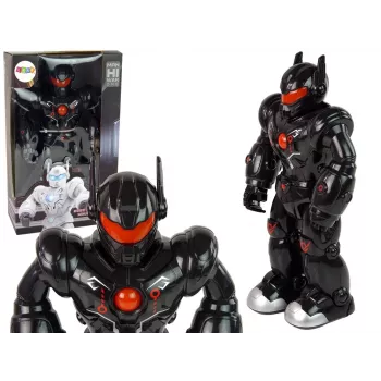 LEAN TOYS Interaktyvus robotas vaikšto, garsas, šviesos, juodas