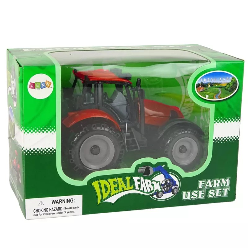 LEAN TOYS Small Farm Tractor with Opening Hood, Red, 13 cm