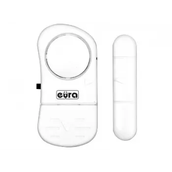 EURA MA-05A3 Mini judesio jutiklio signalizacija (RL-9805A) - 2 nuotolinio valdymo pultai, 105 dB, PIR, balta