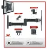 OPTICUM Flexi Twin pilno judesio TV laikiklis sienai, 17-42 colių ekranams, juodas, 25 kg talpa