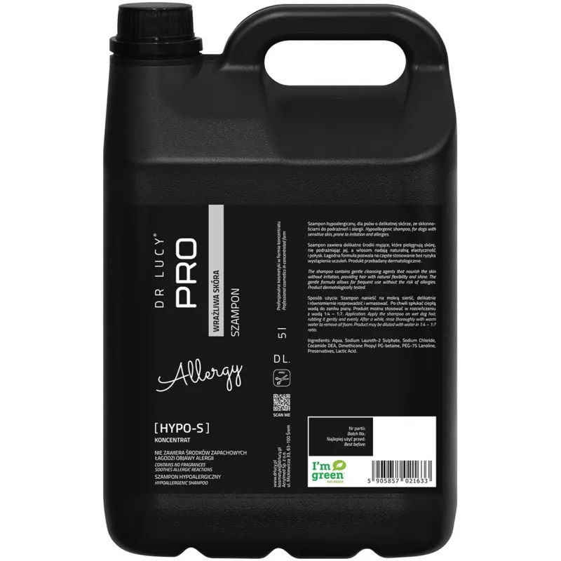 DR LUCY Hypo S - Hipoalerginis šampūnas šunims - 5L