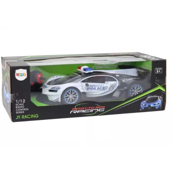 LEAN TOYS nuotoliniu valdymu policijos automobilis, 1:12 mastelis, baltas