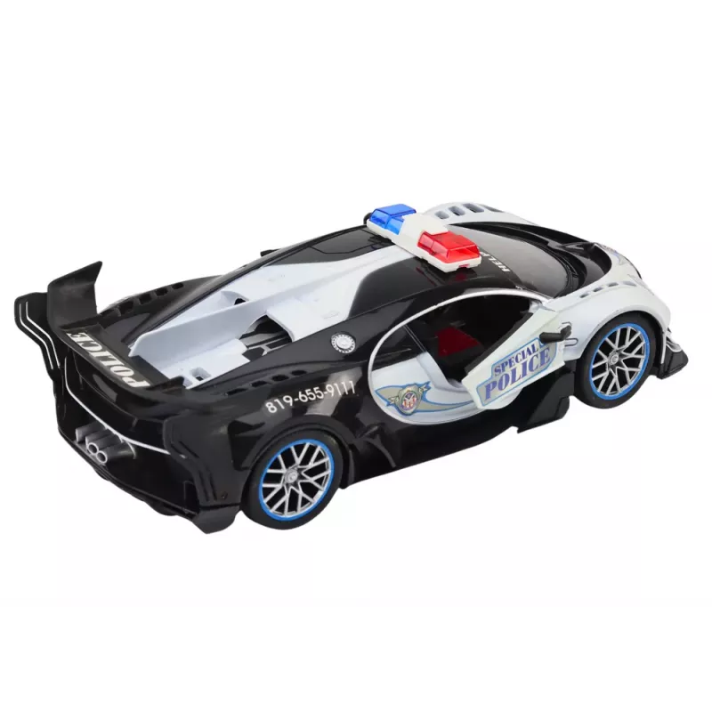 LEAN TOYS nuotoliniu valdymu policijos automobilis, 1:12 mastelis, baltas