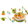 LEAN TOYS Žaidimas Dinozaurų Meškerės Priedai Mediniai Žali
