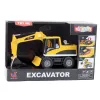LEAN TOYS Construction Backhoe Bulldozer su pasukamu kaušu, kabina, šviesomis ir garsais