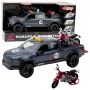 LEAN TOYS Pickup Truck With Engine Lights Sounds Gray 1:12