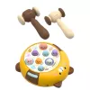 LEAN TOYS Whack-A-Mole įgūdžių žaidimas su dviem plaktukais, kačiukas, geltona, ruda