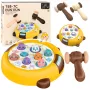 LEAN TOYS Whack-A-Mole įgūdžių žaidimas su dviem plaktukais, kačiukas, geltona, ruda
