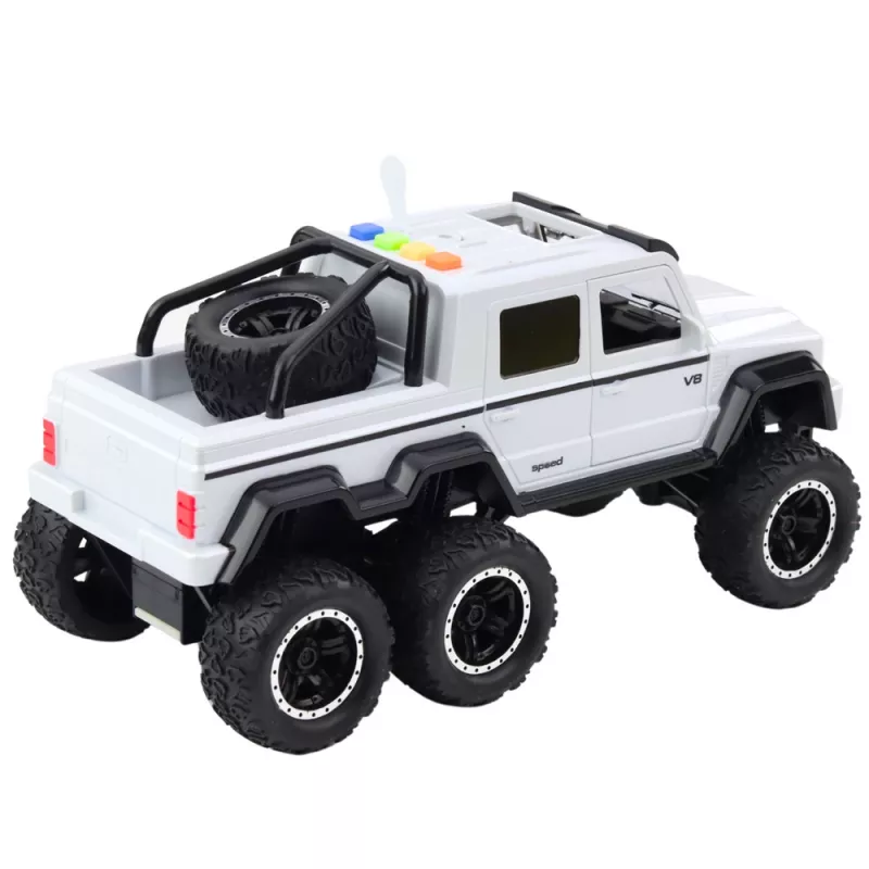 LEAN TOYS Visureigis Friction Drive Šviesos Garsai Perlų Baltas 6x6 1:16