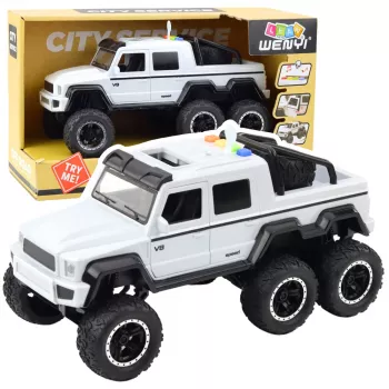 LEAN TOYS Visureigis Friction Drive Šviesos Garsai Perlų Baltas 6x6 1:16