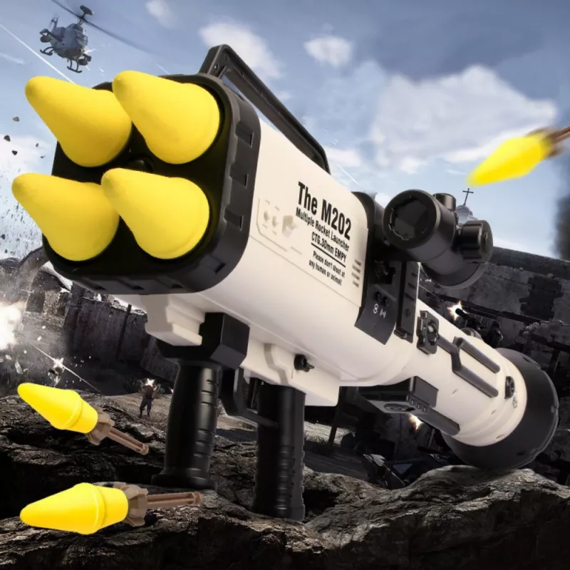 LEAN TOYS Huge Rocket Launcher M202 Sponge Missiles 68cm