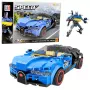 LEAN TOYS Robot Car 2in1 Hurricane Blue Construction Bricks 328 vnt.