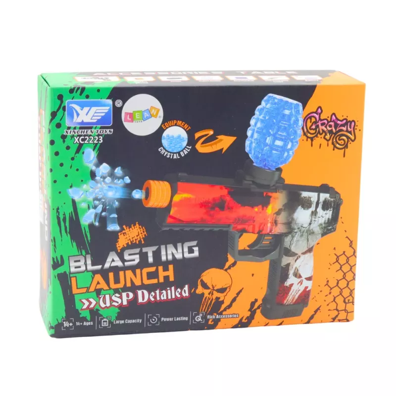LEAN TOYS Automatinis vandens gelinių rutuliukų pistoletas „Skull“