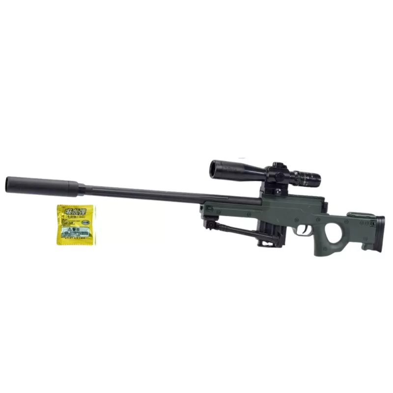 LEAN TOYS Snaiperinio šautuvo replika AWM su stovu vandens geliniams rutuliukams 80cm