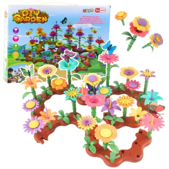 LEAN TOYS Creative Garden Flowers Construction Blocks Set 198 vnt.