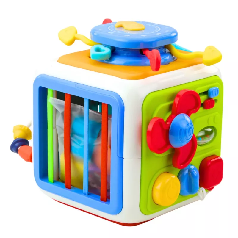 LEAN TOYS Interaktyvus kubas rūšiuotojas Edukacinis Sensorinis Garsai Spalvingas