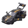 LEAN TOYS Sportinis automobilis Metalas Pull-Back Važiavimas Šviesos Garsai Juodas 1:32