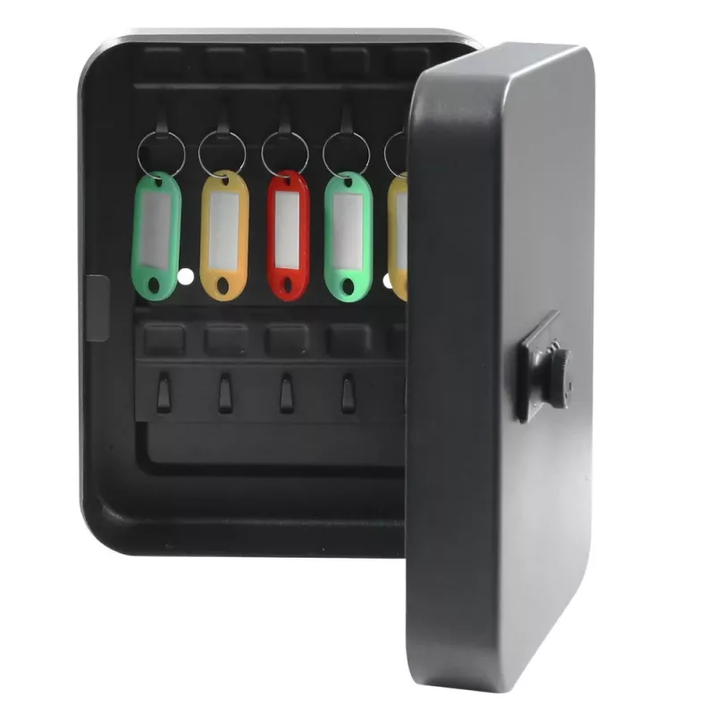 LEAN Metal Key Box su skaitmeniniu kodu, 48 kabliukų, juodi lipdukai