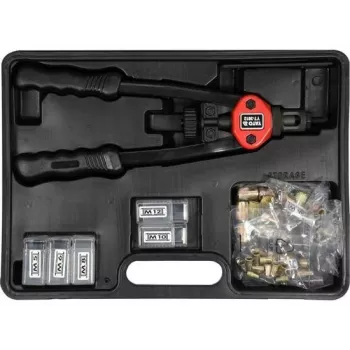 YATO Manual Rivet Nut Setter 3612 - M3 iki M12, 7 įtvarų, Cr-Mo plienas, dvigubos svirties veikimas