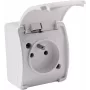 VIPLAST KOALA Vienvietis paviršinis lizdas su įžeminimu ir dangteliu, baltas, IP44 161-01