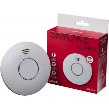 SAFEMI SHS-10W WiFi dūmų detektorius - fotoelektrinis, 85dB, Tuya Smart, 2 metų baterija, EN14604