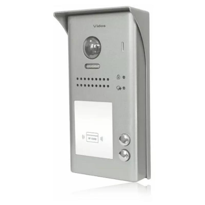 VIDOS DUO S1102A 2-šeimų vaizdo durų stotelė, nerūdijantis plienas, Full HD, 2 laidai, juoda