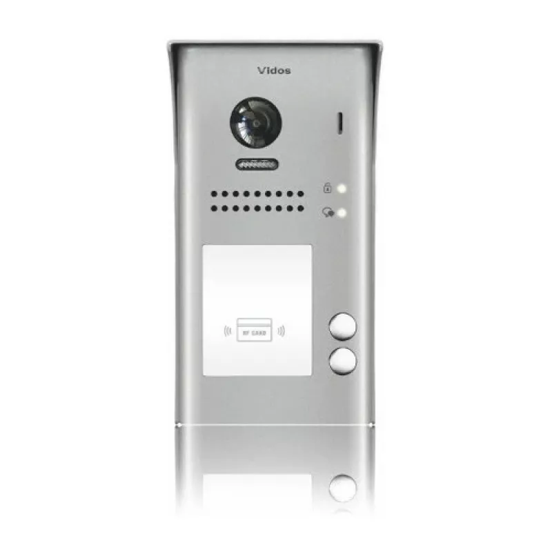 VIDOS DUO S1102A 2-šeimų vaizdo durų stotelė, nerūdijantis plienas, Full HD, 2 laidai, juoda
