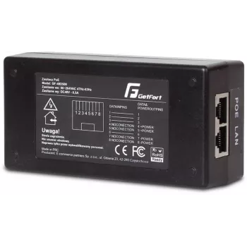 GETFORT GF-48D500 PoE adapteris 48V 0.5A 24W pasyvus PoE injektorius