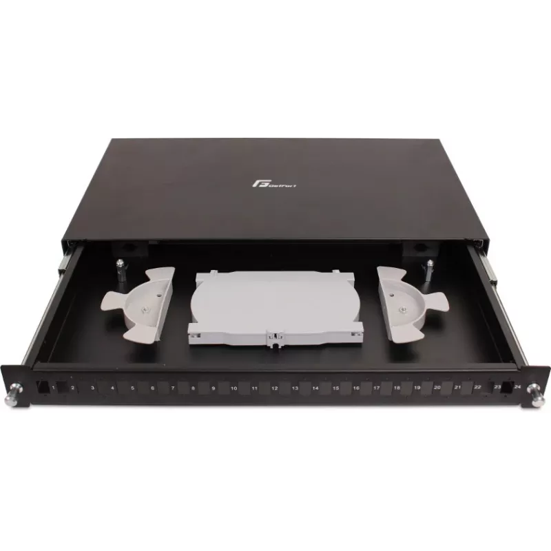 GETFORT GF-FO02-SX 24-Port SC Simplex Fiber Optic Patch Panel 1U 19 inch Rack Mount with Sliding Rails