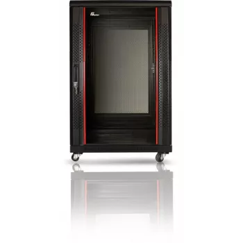 GETFORT 19 colių 15U 600x600 ant grindų montuojama stelažinė spinta juoda