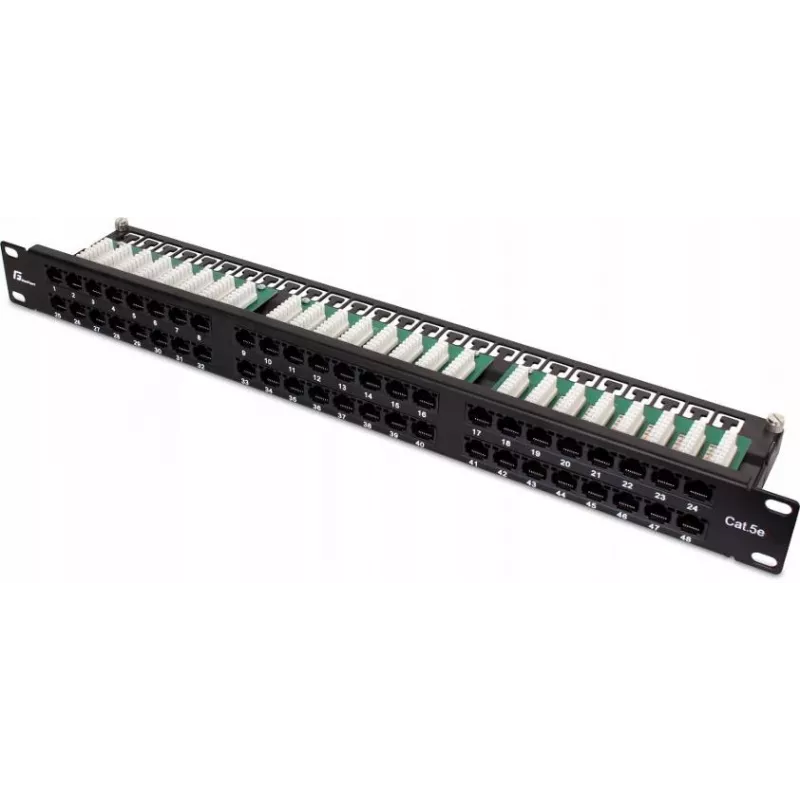 GETFORT PGF-5EUTP48-B9 Patch Panel UTP Cat.5e 48 Port 2U 19 inch Rackmount Black