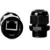 GETFORT Cat.5e RJ45 Moteriškas-Moteriškas Lauko Jungtis, IP67, Ekranuotas, Juoda