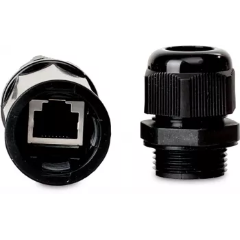 GETFORT Cat.5e RJ45 Moteriškas-Moteriškas Lauko Jungtis, IP67, Ekranuotas, Juoda
