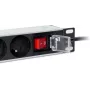 Getfort LGF-03 10-Inch 1U Rack Power Strip su 3 Schuko lizdais, 1,8 m kabeliu, 10 A, 2500 W, sidabrinė