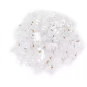 GETFORT RJ45 Cat.6 UTP Pass-Through Modular Plug 8P8C (100-Pack) - Transparent