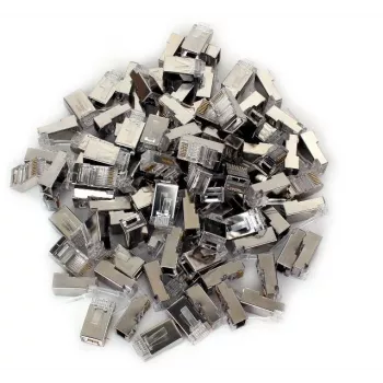 GETFORT RJ45 Cat.6 Ekranuotas praeinamasis jungtis 8P8C 100 vnt. permatomas