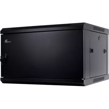 GETFORT 19 inch CALI 6U 600x450 Sieninis stovo korpusas su vientisomis plieninėmis durimis - Juodas (RAL 9004)