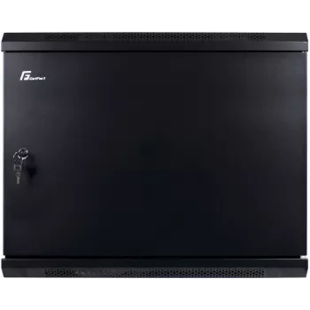 GETFORT 19 inch CALI 9U 600x450 Sieninis stovo korpusas su vientisomis plieninėmis durimis, juodas (RAL 9005)