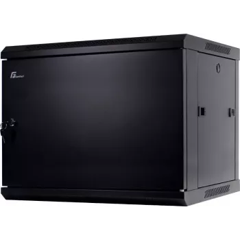 GETFORT 19 inch CALI 9U 600x450 Sieninis stovo korpusas su vientisomis plieninėmis durimis, juodas (RAL 9005)