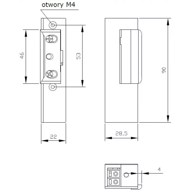 ELEKTRA-PLUS Electric Door Strike R3 su atmintimi, be mechaninio blokavimo, kairė pusė, 12V AC/DC, Fail-Secure