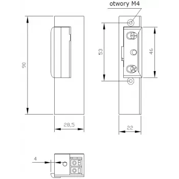 ELEKTRA-PLUS Electric Strike R3 Right-Handed Fail-Secure 12V AC/DC 3000N