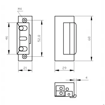 ELEKTRA-PLUS R4-24.20 Elektrinis užraktas su užrakinimo funkcija 24V DC 3000N