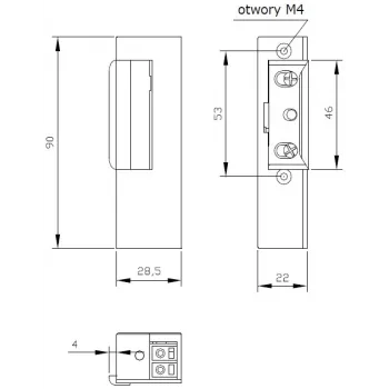 ELEKTRA-PLUS R3-12.40P Dešinės pusės užrakintas elektromagnetinis užraktas su atmintimi, 12V AC/DC, 3000N laikymo jėga