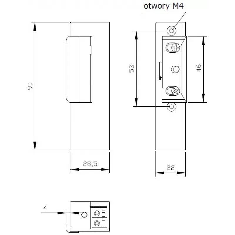 ELEKTRA-PLUS R3-12.40P Dešinės pusės užrakintas elektromagnetinis užraktas su atmintimi, 12V AC/DC, 3000N laikymo jėga