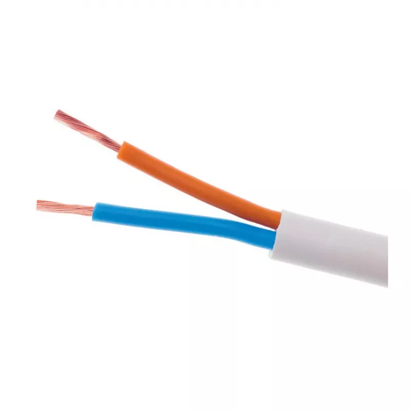 ELEKTROKABEL OMY 2x1mm² H03VV-F elektros kabelis baltas 100m