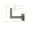 CORAB USL-48/250AL Angular Wall Mount Bracket for 48mm Pole, 250mm Offset, Aluminum, Silver