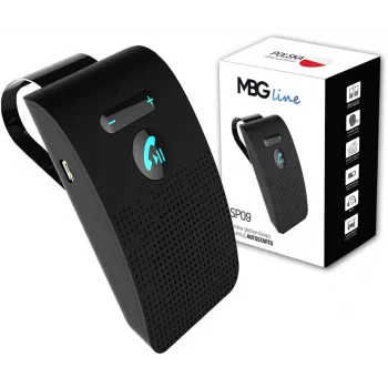 MBG Line SP09 Bluetooth laisvų rankų rinkinys automobiliui su DSP triukšmo slopinimu, 15 h pokalbio laiko, segtuku ant saulės skydelio